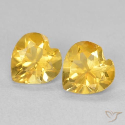 1.28ctw Natürlicher gold-orange Citrin, Herz, VVS-VS