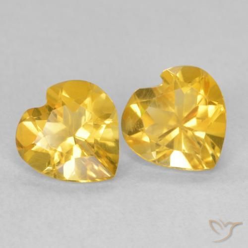 1.28 ct natürliche gold-orange Citrin-Edelsteine, Herz, VVS-VS