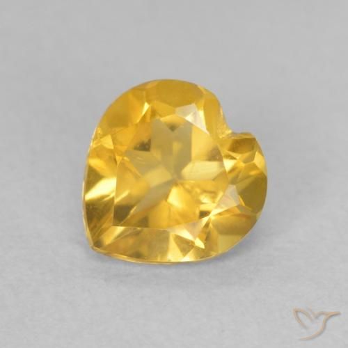 0.63ct Natürlicher Mittelgold Citrin, Herz, VVS-VS