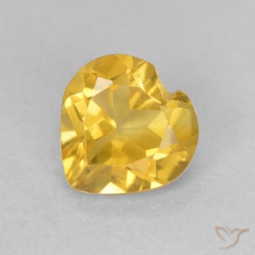 0.74ct Natürlicher Mittelgold Citrin, Herz, VVS-VS