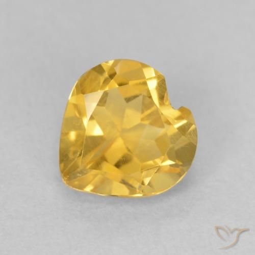 0.69ct Natürlicher Mittelgold Citrin, Herz, VVS-VS