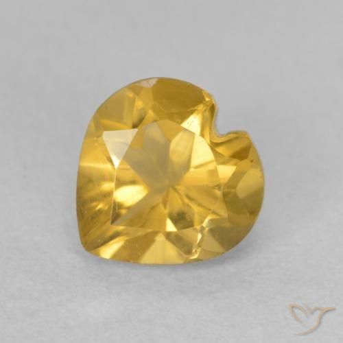 0.75ct Natürlicher Mittelgold Citrin, Herz, VVS-VS