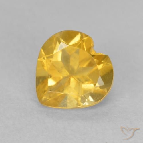 0.76ct Natürlicher gold-orange Citrin, Herz, VVS-VS