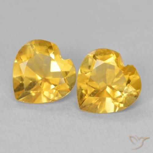 1.34ctw Natürlicher Mittelgold Citrin, Herz, VVS-VS