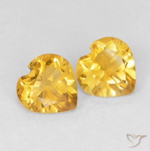 1.35 ct natürliche Helles Gold Citrin-Edelsteine, Herz, VVS-VS