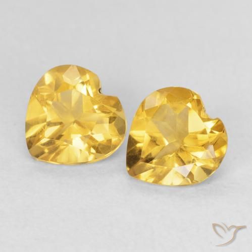 1.28ctw Natürlicher gold-orange Citrin, Herz, VVS-VS