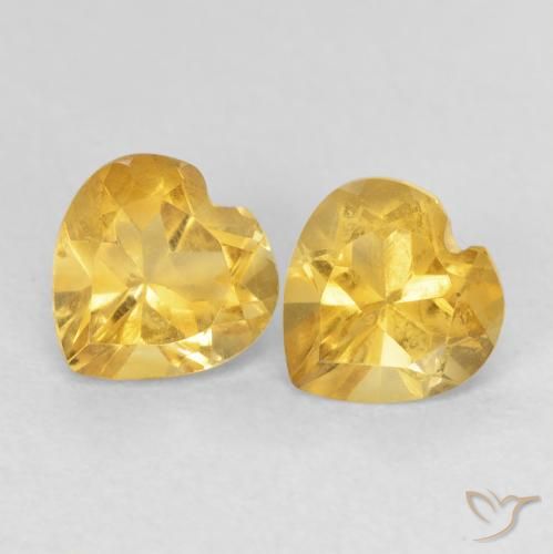 1.46ctw Natürlicher gold-orange Citrin, Herz, VVS-VS