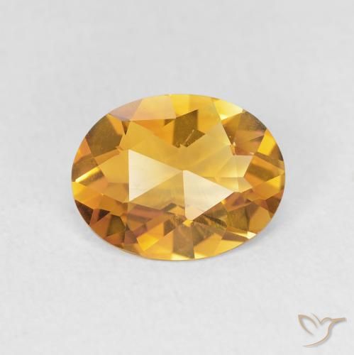 1.38ct Natürlicher Medium Light-Golden Citrin, Oval, VVS