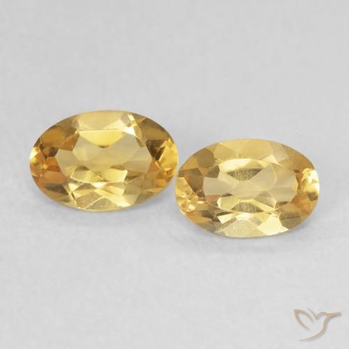 0.74ctw Natürlicher hellgolden Citrin, Oval, VVS-VS