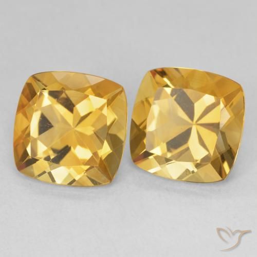 7.37 ct natürliche Tiefes Goldorange Citrin-Edelsteine, Kissen, VVS