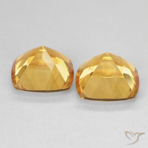 7.37 ct natürliche Tiefes Goldorange Citrin-Edelsteine, Kissen, VVS