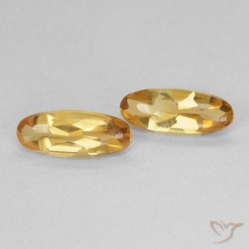 1.74 ct natürliche Medium Light-Golden Citrin-Edelsteine, Oval, Transparent