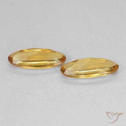 1.74 ct natürliche Medium Light-Golden Citrin-Edelsteine, Oval, Transparent