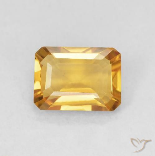 1.32ct Natürlicher Medium Light-Golden Citrin, Smaragdschliff, VS
