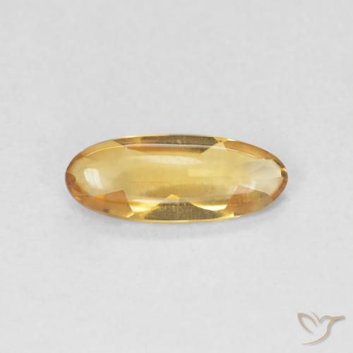 0.68ct Natürlicher Medium Light-Golden Citrin, Oval, Transparent