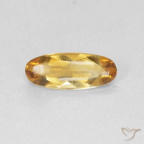 0.78ct Natürlicher Medium Light-Golden Citrin, Oval, Transparent