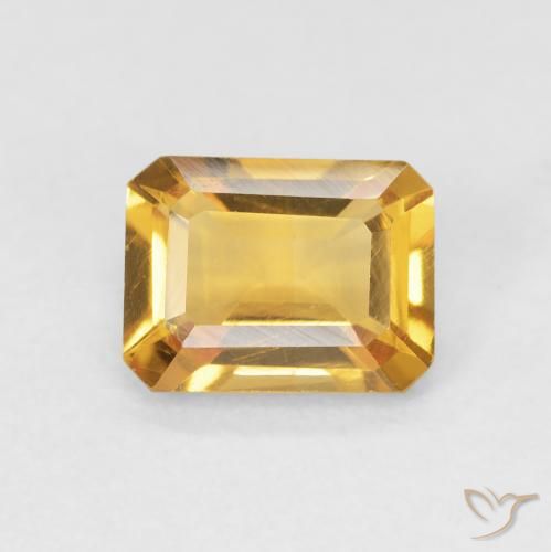 1.30ct Natürlicher Orange-Gold Citrin, Smaragdschliff, VVS