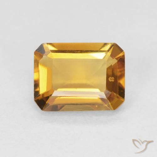 1.44ct Natürlicher Orange-Gold Citrin, Smaragdschliff, VVS