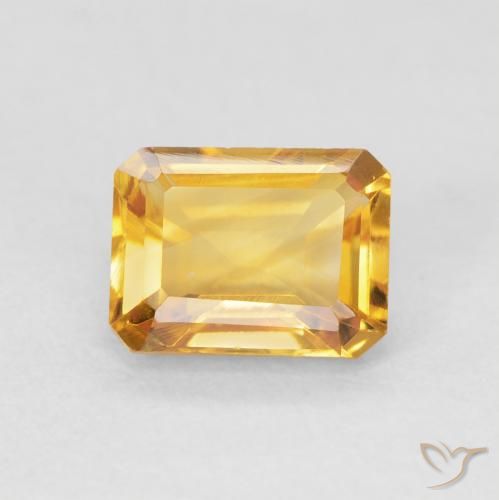 1.55ct Natürlicher Orange-Gold Citrin, Smaragdschliff, VVS