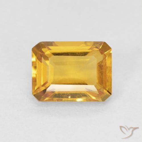 1.61ct Natürlicher Orange-Gold Citrin, Smaragdschliff, VVS