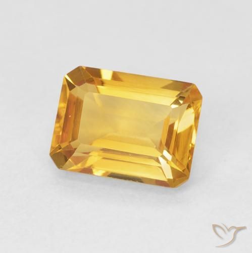 9,17 ctw natürlicher Medium Light Orange-Gold Citrin, Oktagonschliff, VVS