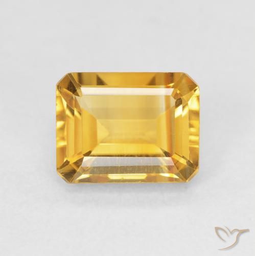 1.64ct Natürlicher Medium Light Orange-Gold Citrin, Smaragdschliff, VVS