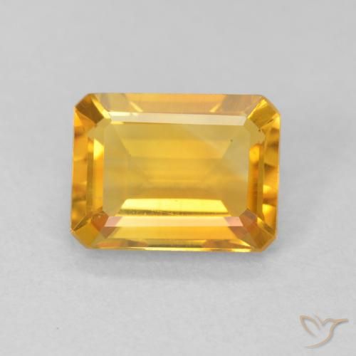 1.40ct Natürlicher gold-orange Citrin, Smaragdschliff, VVS-VS