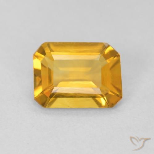 9,17 ctw natürlicher Medium Light Orange-Gold Citrin, Oktagonschliff, VVS-VS