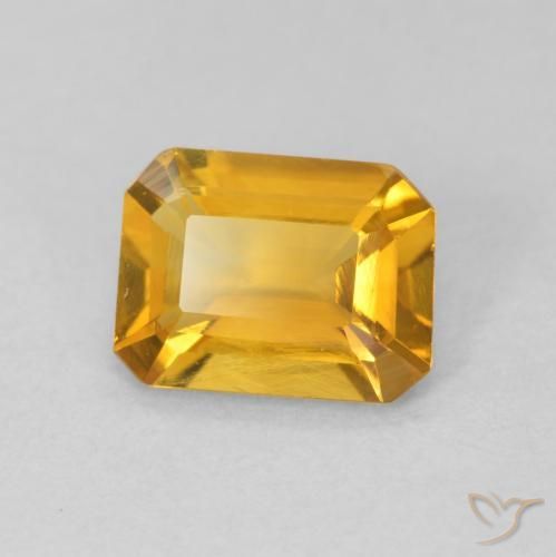 9,17 ctw natürlicher Medium Light Orange-Gold Citrin, Oktagonschliff, VVS-VS