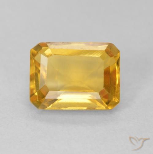 1.62ct Natürlicher Medium Light Orange-Gold Citrin, Smaragdschliff, VVS-VS