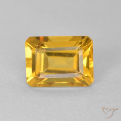 1.35ct Natürlicher Orange-Gold Citrin, Smaragdschliff, VVS-VS