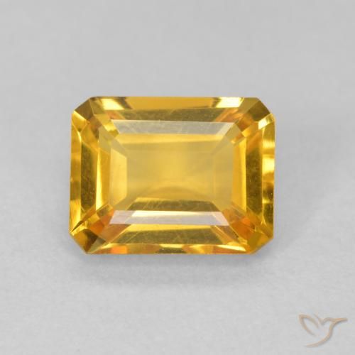 1.52ct Natürlicher Orange-Gold Citrin, Smaragdschliff, VVS-VS