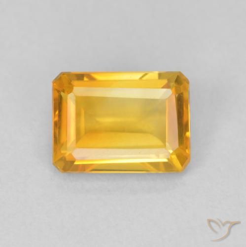 1.26ct Natürlicher Medium Light Orange-Gold Citrin, Smaragdschliff, VVS-VS
