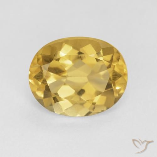 4.09ct Natürlicher Mittelgold Citrin, Oval, VVS-VS