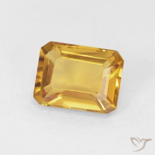 9,17 ctw natürlicher Medium Light Orange-Gold Citrin, Oktagonschliff, VVS-VS