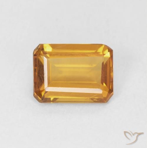 1.18ct Natürlicher Orange-Gold Citrin, Smaragdschliff, VS