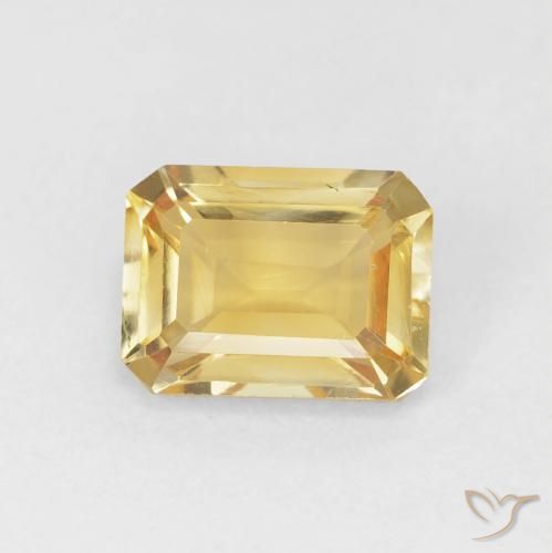 1.48ct Natürlicher Golden Citrin, Smaragdschliff, VS