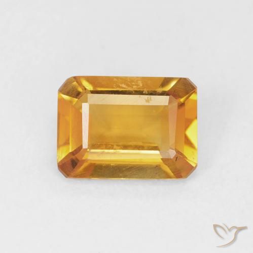 1.16ct Natürlicher Orange-Gold Citrin, Smaragdschliff, VS