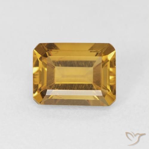 1.54ct Natürlicher Tiefes Gold Citrin, Smaragdschliff, VS