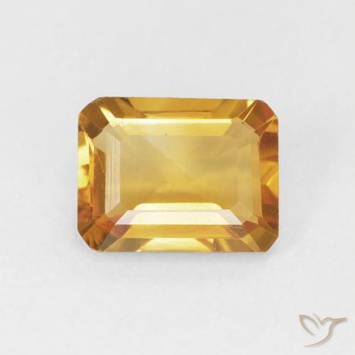 1.42ct Natürlicher Mittel Orange-Gold Citrin, Oktagonschliff, VVS-VS, Photo A