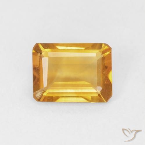 1.15ct Natürlicher gold-orange Citrin, Smaragdschliff, VS