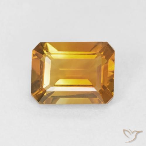 1.47ct Natürlicher Orange-Gold Citrin, Smaragdschliff, VVS