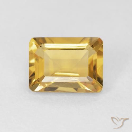 1.45ct Natürlicher Golden Citrin, Smaragdschliff, VVS
