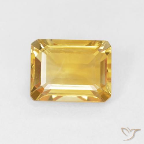 1.56ct Natürlicher Golden Citrin, Smaragdschliff, VVS