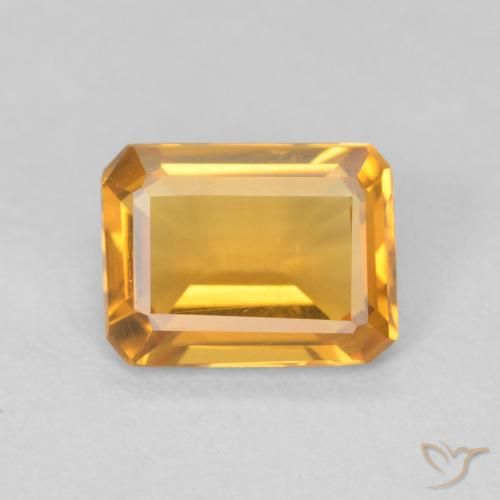 1.07ct Natürlicher Orange-Gold Citrin, Smaragdschliff, VVS-VS