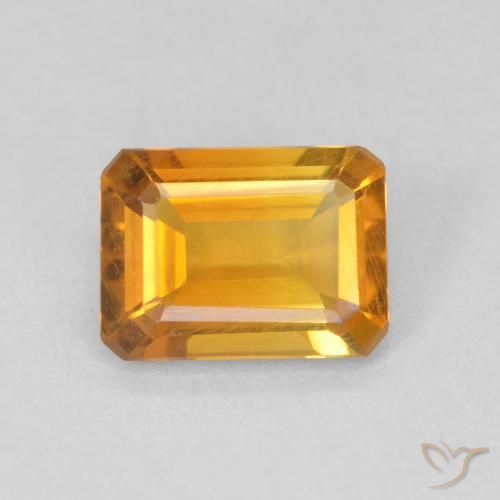 1.13ct Natürlicher Mittelorange Citrin, Smaragdschliff, VVS-VS