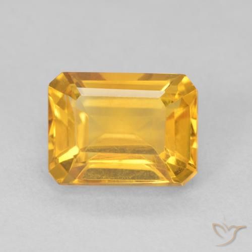 1.72ct Natürlicher Mittelorange Citrin, Smaragdschliff, VVS-VS