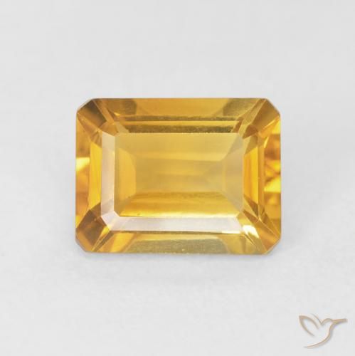 1.77ct Natürlicher Mittelgold Citrin, Smaragdschliff, VVS