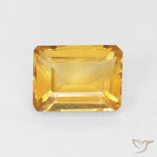 1.55ct Natürlicher gold-orange Citrin, Smaragdschliff, VVS