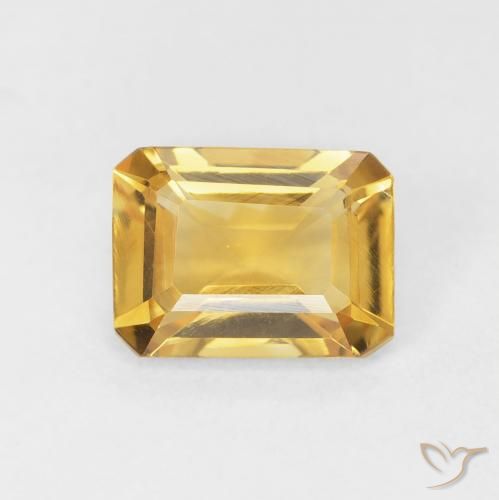 1.37ct Natürlicher Tiefes Gold Citrin, Smaragdschliff, VVS
